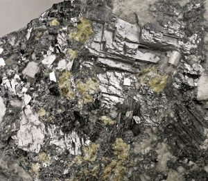 Specimen of galena showing cubic cleavage