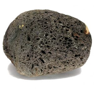 A lava rock full of bubbles called scoria