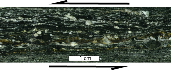 Source: Peter Davis Rounded mineral grains from shear forces.