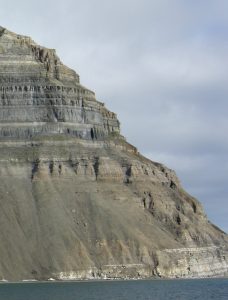 Photo of superposed strata with the younger on top of the older