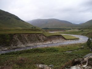 River along several different levels of flat floodplains