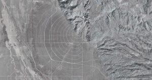 Source: This image is in the public domain in the United States because it only contains materials that originally came from the United States Geological Survey Looking down on semi-circular fan-shaped deposit where a stream emerges from a canyon in Death Valley