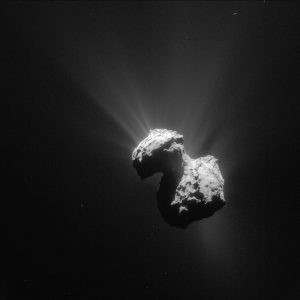 "ESA/Rosetta/NAVCAM, Jets are seen coming off of the comet.
