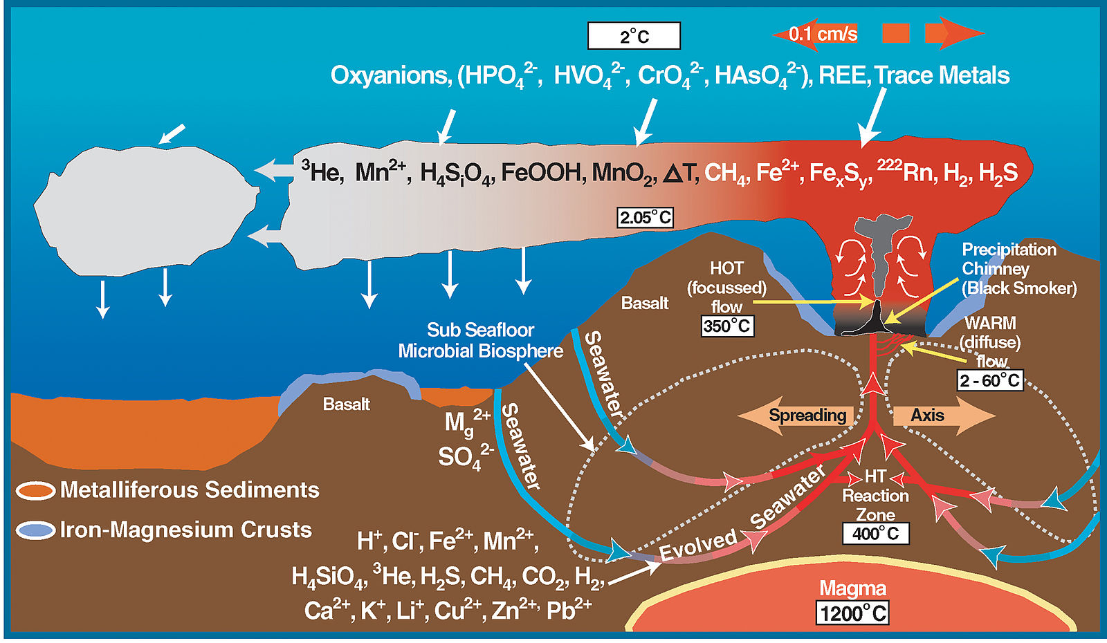 "By The diagram shows water going into the ground and coming out, with many different reactions.