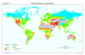 By USDA employee World map showing desertification vulnerability