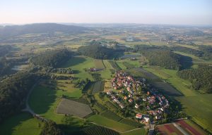 A small group of Ice Age drumlins in Germany.