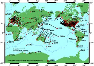 The map shows many data points all over the world.