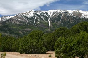 Henry Mountains, Utah, interpreted to be a laccolith.
