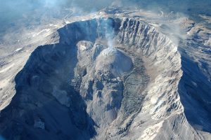The mountain has a hole, but the hole has filled in somewhat