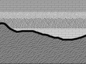 A nonconformity occurs where sedimentary strata are deposited on crystalline rocks