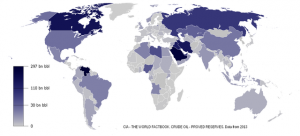 "By Darker countries are higher in oil