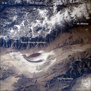 By Picture prepared for Wikipedia by Adrian Pingstone in November 2003. (NASA) There are several ranges, some more snowy than others.