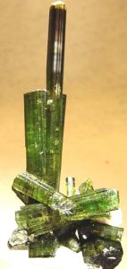 The mineral is a long cylinder.