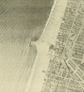 By Internet Archive Book Images A tombolo formed behind the breakwater at Venice, CA