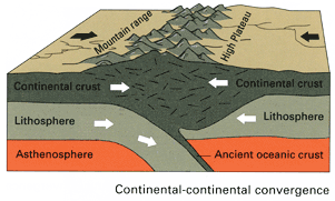 The two continental plates stay up.