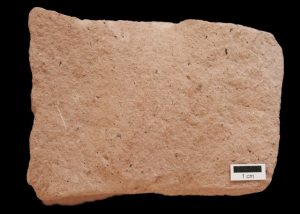 Fine Crystalline rock with larger glassy fragments floating in the groundmass.