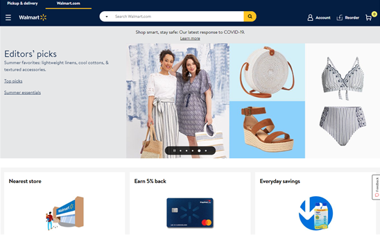 Walmart.com webpage