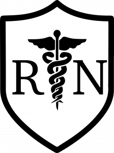“Moral courage.png” by Meredith Pomietlo for Chippewa Valley Technical College is licensed under CC BY 4.0 Image of a shield shaped icon with the caduceus symbol between letters R and N