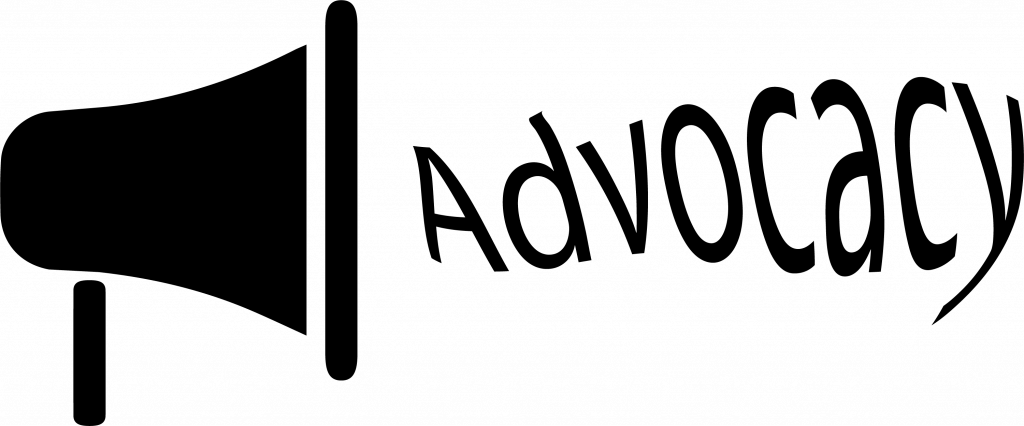 “Advocacy” by Meredith Pomietlo for Chippewa Valley Technical College is licensed under CC BY 4.0 Image showing bullhorn shaped icon with text reading Advocacy coming out of it