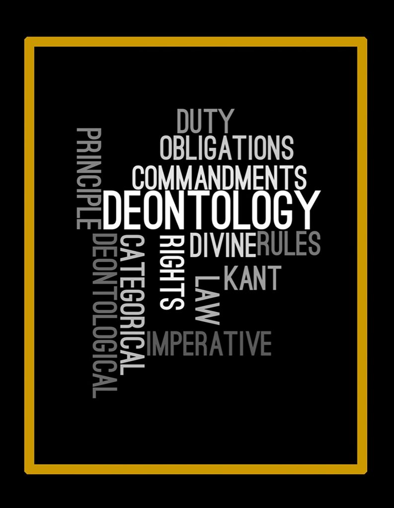 “ethics-947572_1920” by rdaconnect at Pixabay.com is licensed under CC0 1.0 Image showing a word cloud regarding deontology