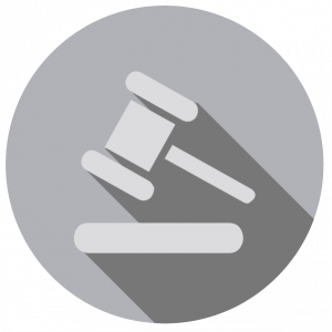 Image showing drawing of gavel inside circle shape
