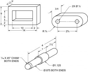 Example of oblique dimensioning.