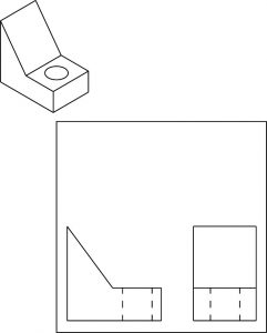 Isometric part for orthographic drawing.