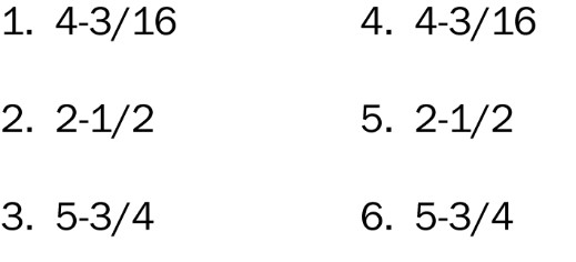 Written fractions to be located on a scale.