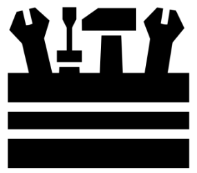 Vector iage of toolbox with tools sticking out of the top.