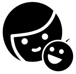 Vector image of a parent and a child head with smiles.