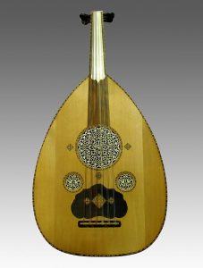 An ‘ud: The ‘ud was one of the instruments used to accompany singers. Pre-Islamic and post-Islamic music was important for poetry and oral traditions.