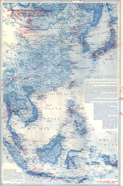 Map of Imperial Japanese POW camps