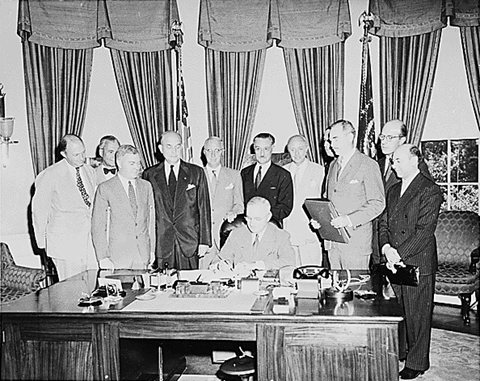 President Truman signing NATO