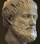 Head of Aristotle carved in marble