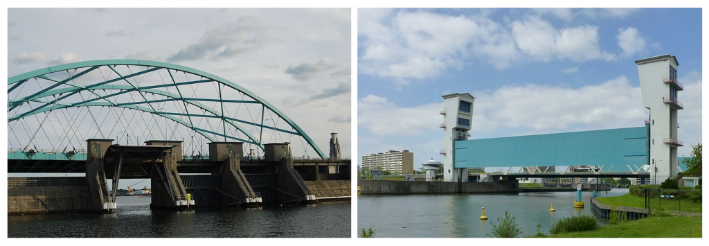 he Fox Point Hurricane Barrier in Providence, RI, USA (left) and the surge barrier on the Hollandse IJssel river in southern Holland (right)