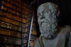 A bust of Socrates in Trinity College Library
