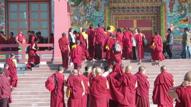 Buddhist monks at a monastery