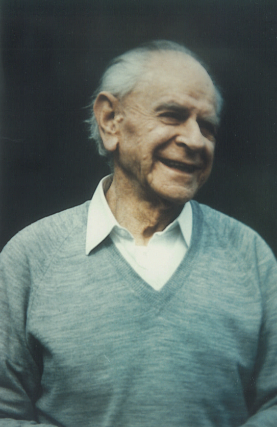 Photo of philosopher Karl Popper, taken before April 1987.