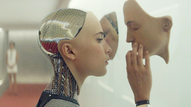 Image from the movie Ex Machine depicting a fictional version of AI