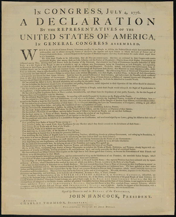 Image of the Declaration of Independence