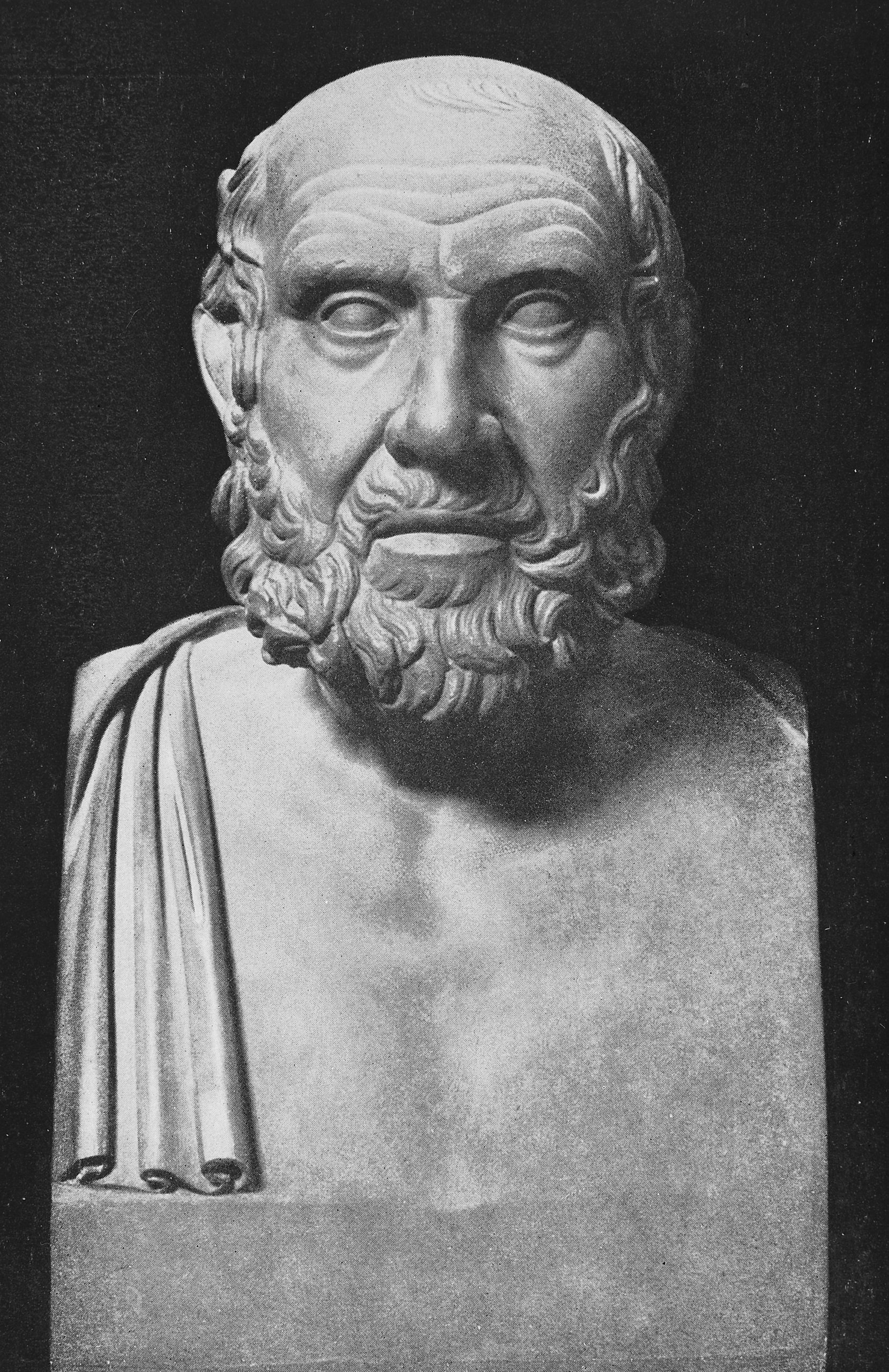 A bust of Hippocrates