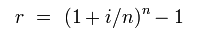 Calculating the effective annual rate: The effective annual rate for interest that compounds more than once per year.