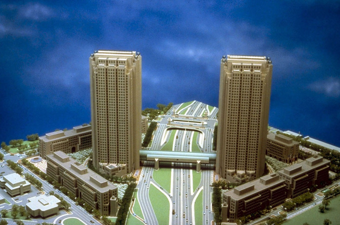 Image of a model of a city.