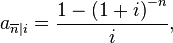 Annuity formula