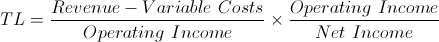 Total Leverage Equation 1: Total leverage = DOL x DOF