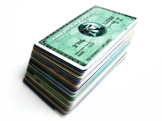 Stack of credit cards.