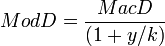 Modified duration formula.