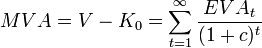 MVA and EVA: MVA is the present value of a series of EVA values.