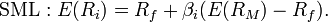 SML Equation: The SML is the graphical representation of CAPM, and thus is found using the same equation.