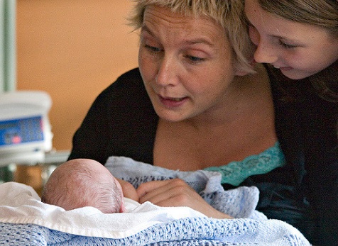 Image of mom and newborn.
